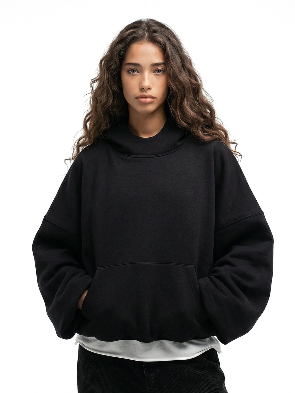 Black Women's Crewneck Oversized Sweater